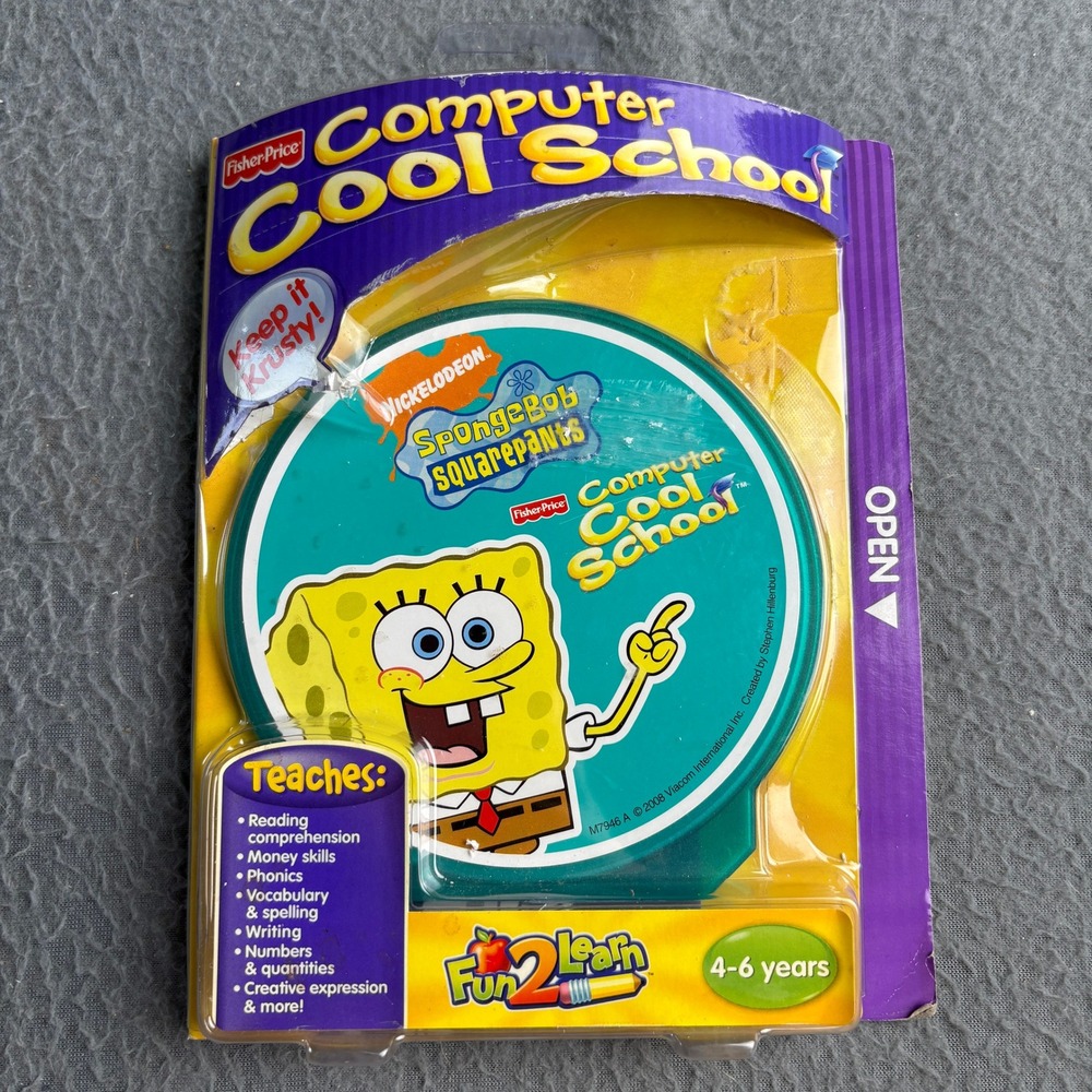 Fisher-Price Computer Cool School SpongeBob SquarePants Fun2Learn CD-ROM M7946A